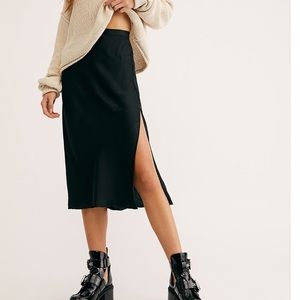 Free people sweet talker slip midi skirt